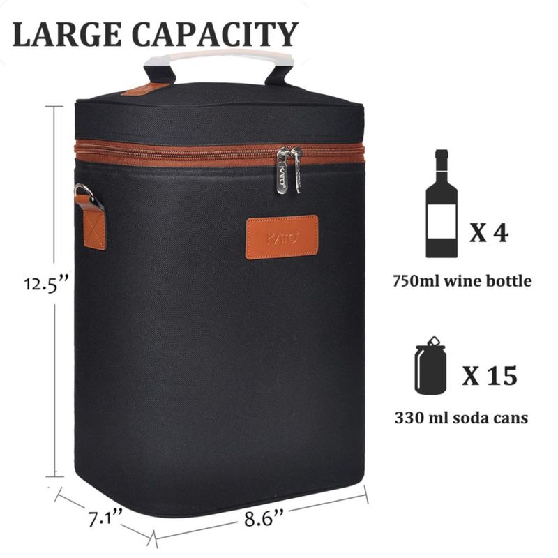 Bolso de Vino Tirrinia para 4 Botellas Aislado