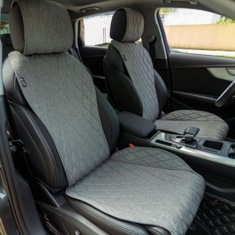 Fundas de Asiento Leader Accessories 2 piezas Gris sin Laterales