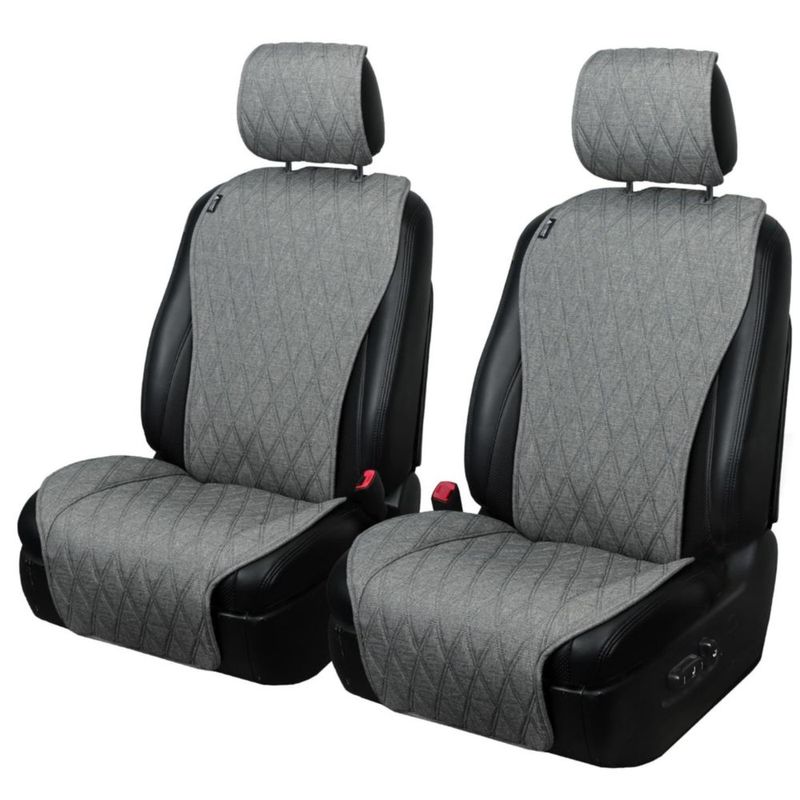 Fundas de Asiento Leader Accessories 2 piezas Gris sin Laterales