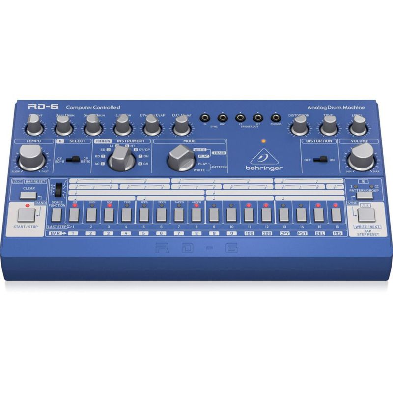 Caja de ritmos analógica Behringer RD-6 azul USB MIDI