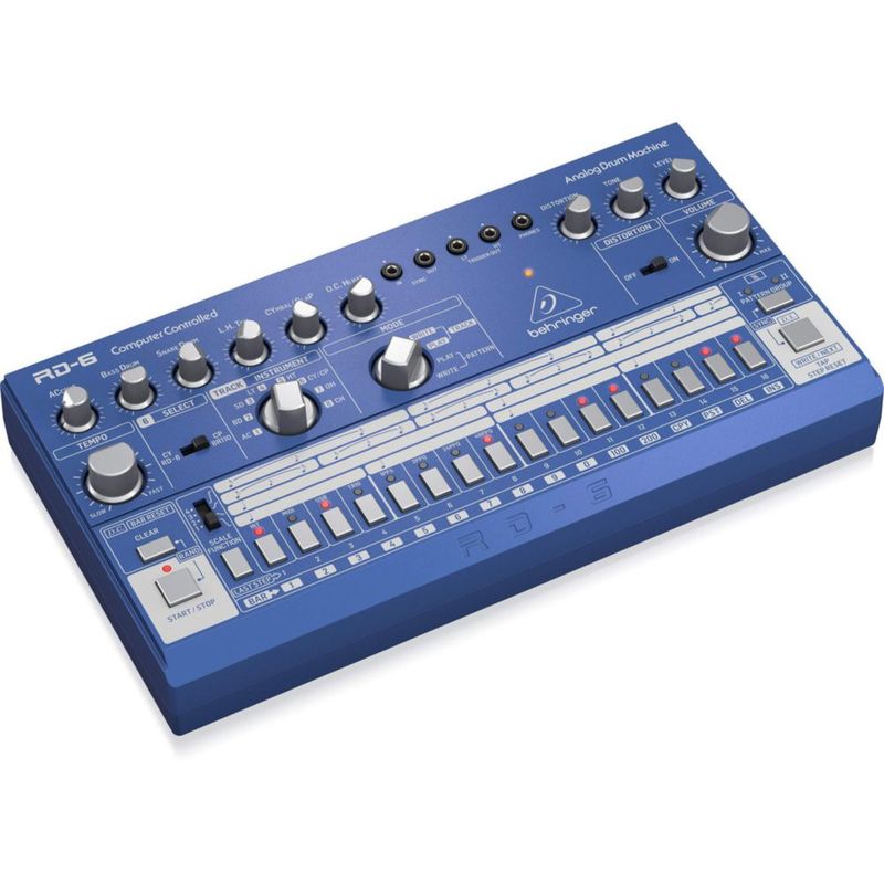 Caja de ritmos analógica Behringer RD-6 azul USB MIDI