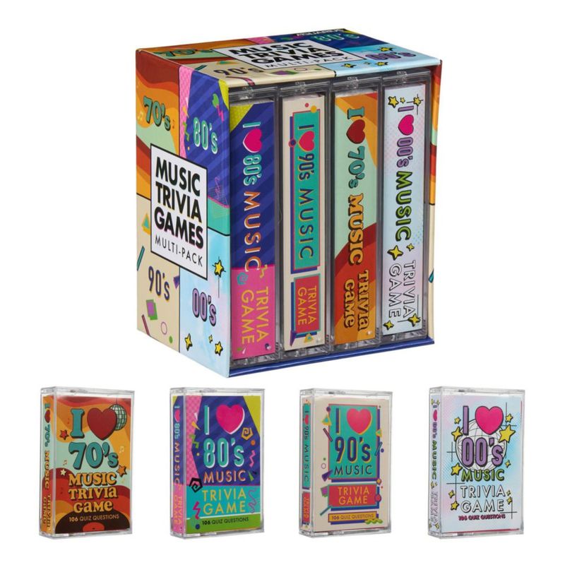 Set de Trivia AQUARIUS Décadas 70‑00 – 4 Mazos