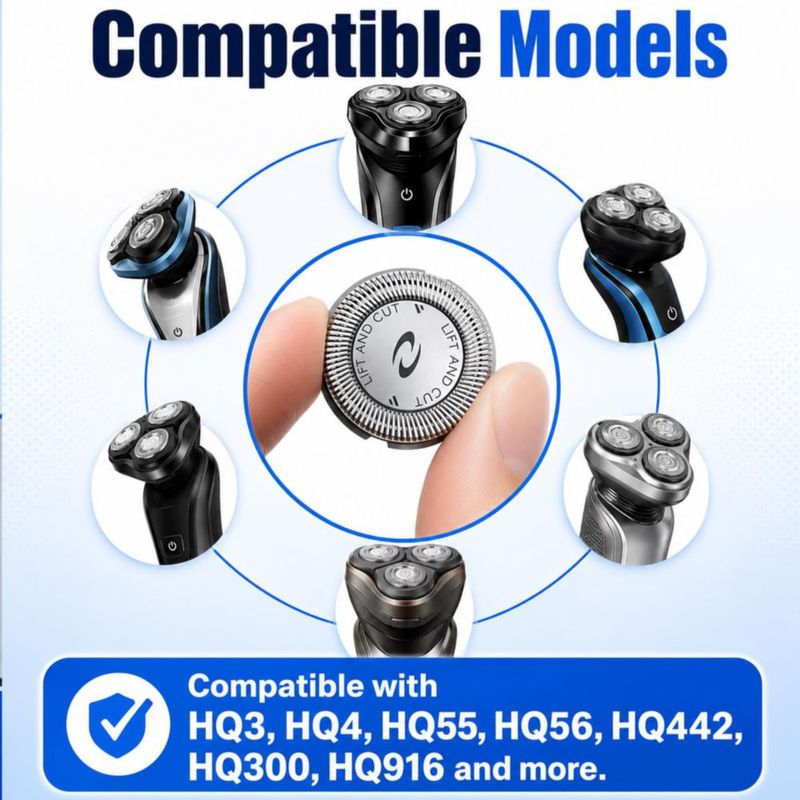 Cabezales de afeitadora Poweka HQ56 - 6 unidades (compatibles con HQ3 HQ4 HQ55 y HQ6)