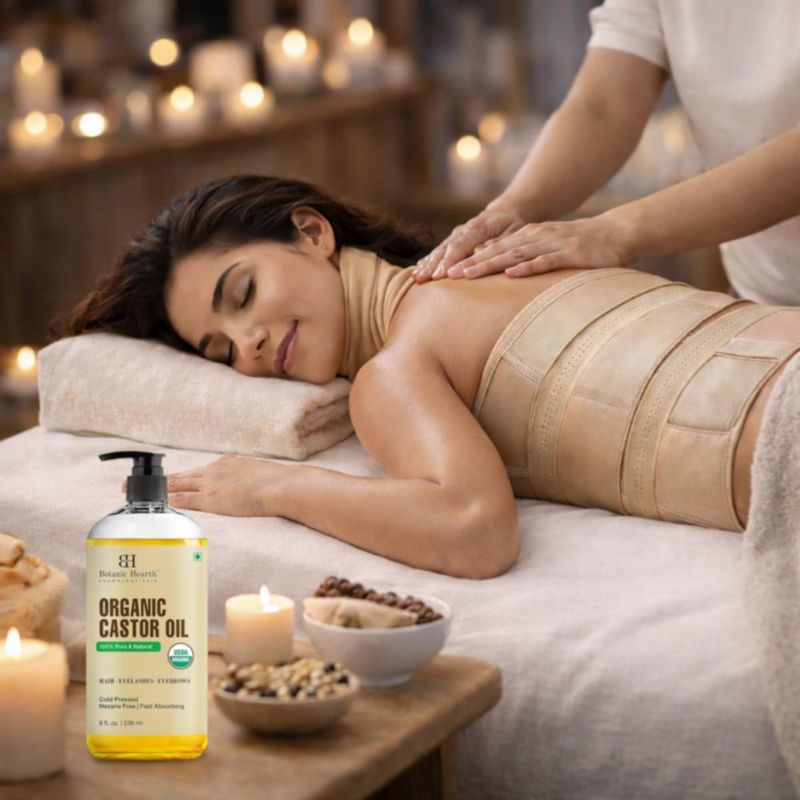 Aceite de ricino Botanic Hearth 236 ml con kit de envoltura