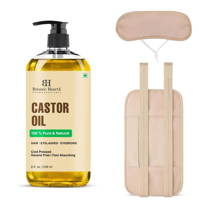 Aceite de ricino Botanic Hearth 236 ml con kit de envoltura