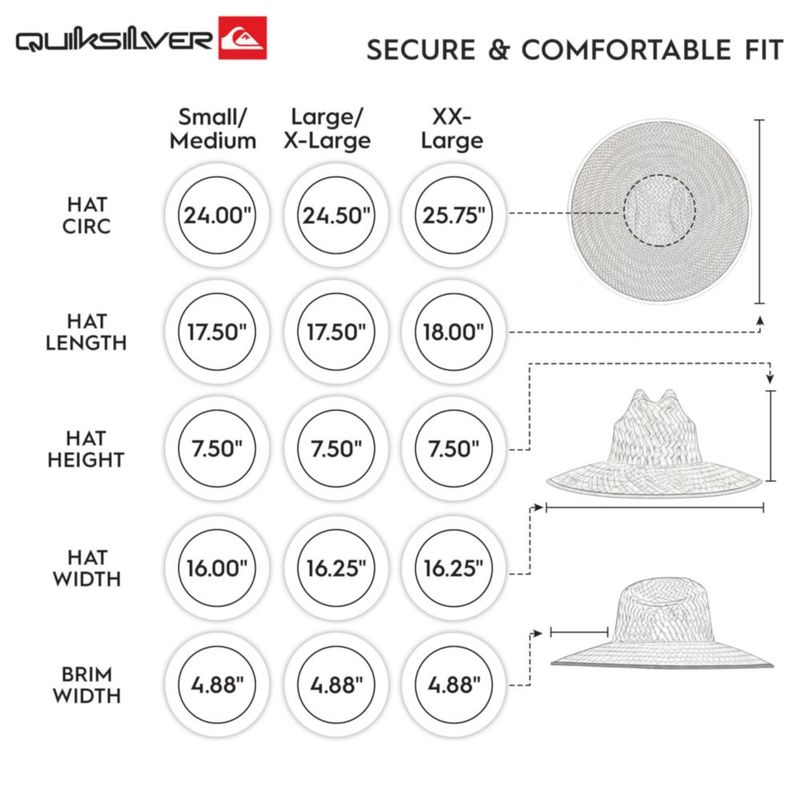 Sombrero Quiksilver Hombre Pequeña/Mediana Ala Ancha de Paja Sarga