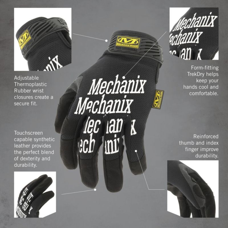 Guantes de trabajo Mechanix Wear para mujer talla grande color negro