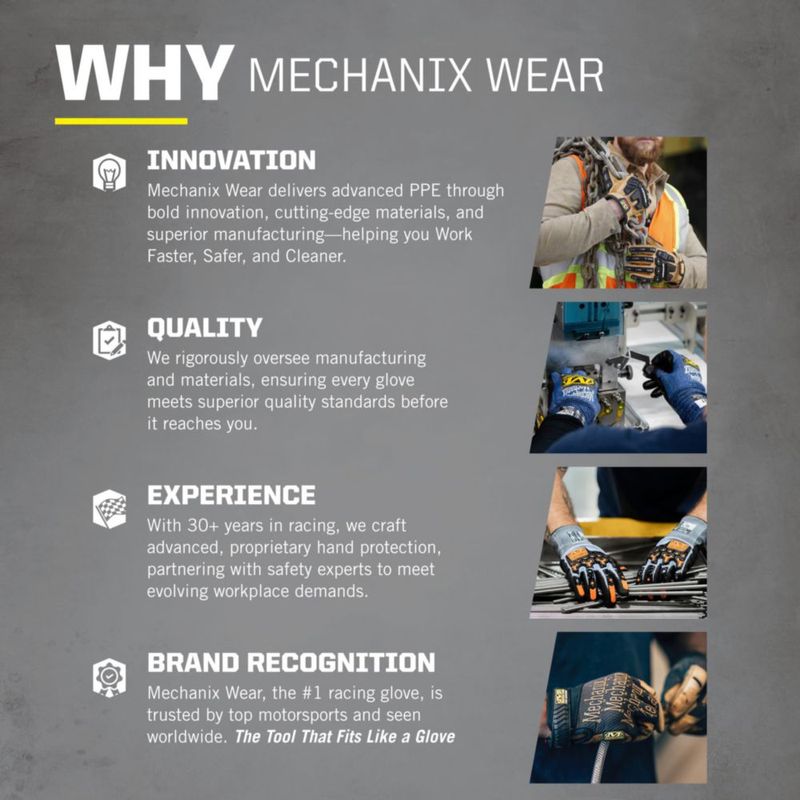 Guantes de trabajo Mechanix Wear para mujer talla grande color negro