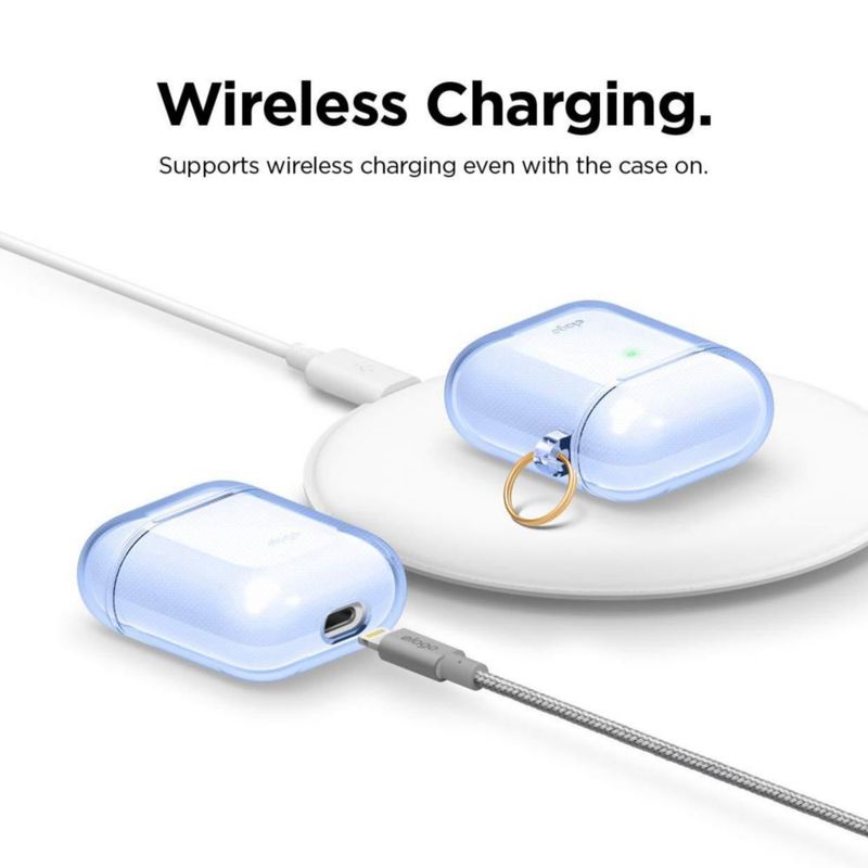 Estuche transparente elago para AirPods 1 y 2 con llavero