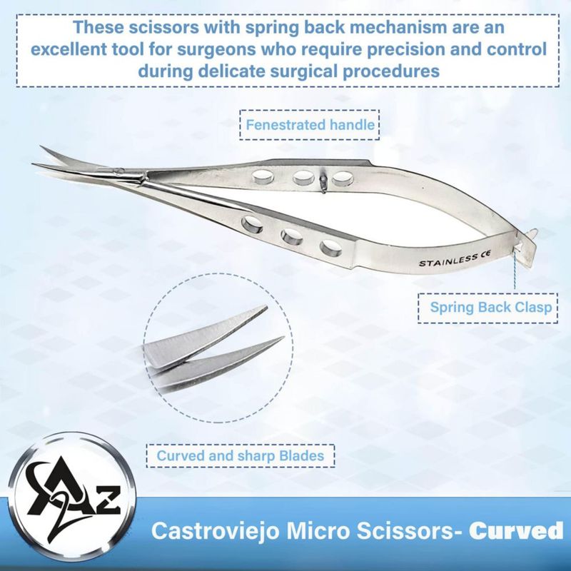 Tijeras Micro A2Z SCILAB 3.5" Curvas Fenestradas