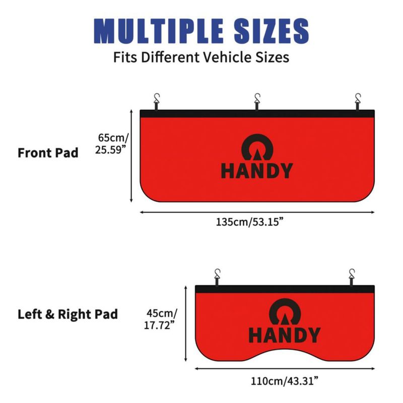 Cubiertas magnéticas de guardabarros HANDY Rojo juego de 3 con bolsa de almacenamiento