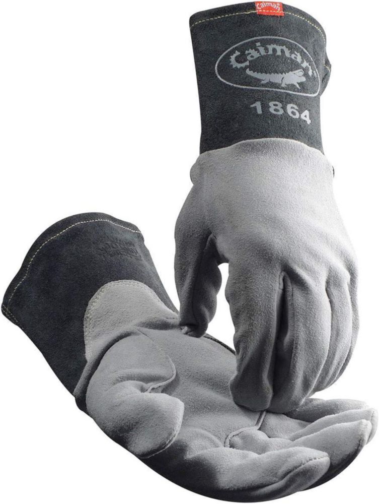 Guantes de soldadura Caiman 10 cm gris/negro talla pequeña