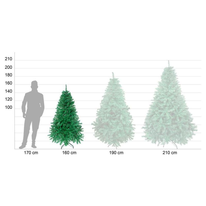 Árbol de Navidad Artificial 1.60 m Verde Frondoso