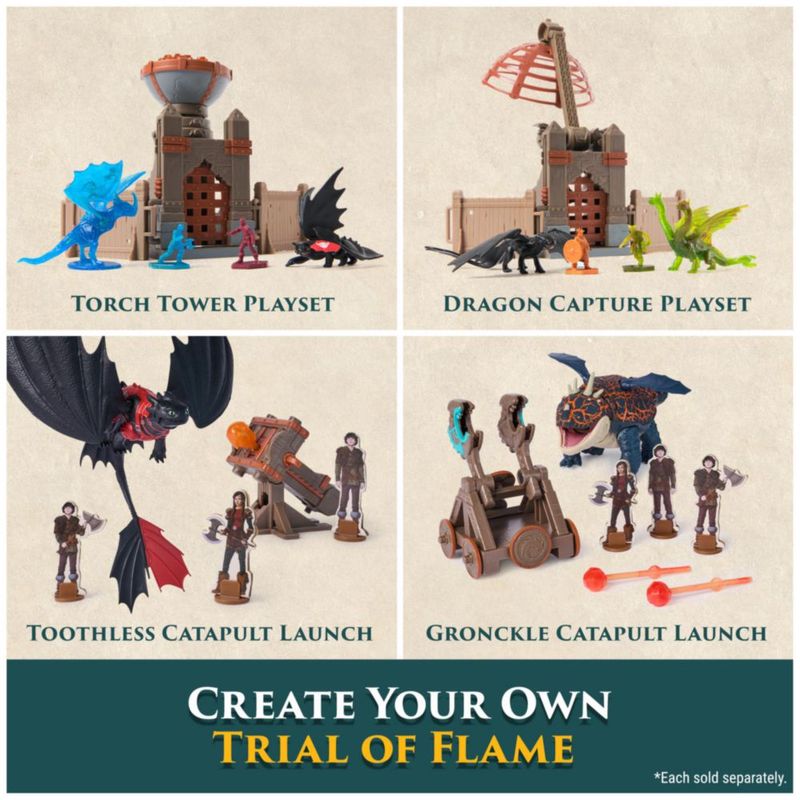 Set de juego Dreamworks Dragons: Figuras y catapulta