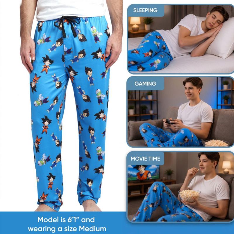 Pantalón de pijama para hombre Bioworld talla L azul claro Dragon Ball Z