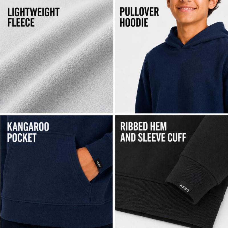 Sudadera con capucha AEROPOSTALE para niños – Pack de 3 tallas 4‑16
