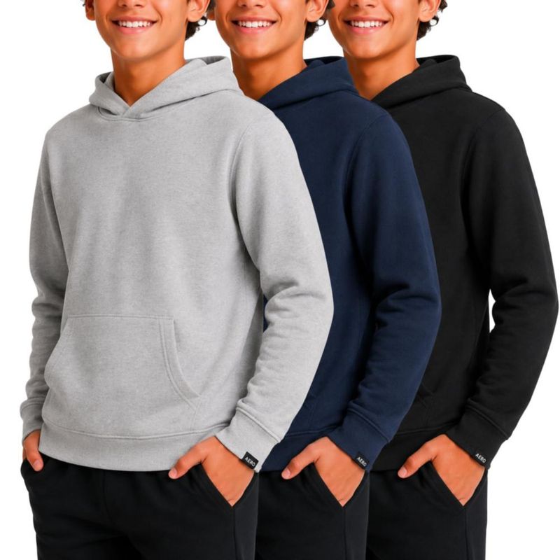 Sudadera con capucha AEROPOSTALE para niños – Pack de 3 tallas 4‑16