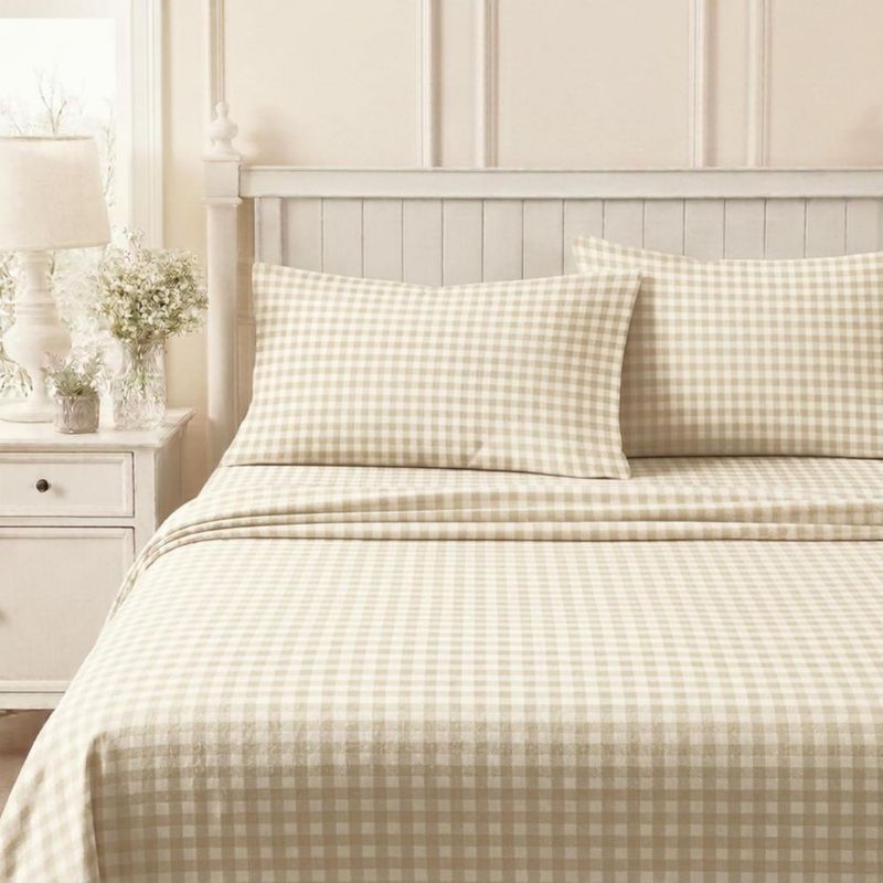 Juego de sábanas Laura Ashley King de franela de algodón