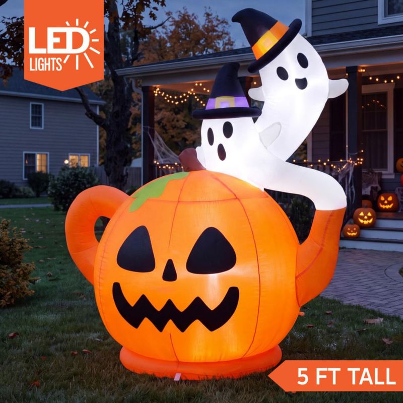 Calabaza inflable Joiedomi 152 cm con fantasmas y luces