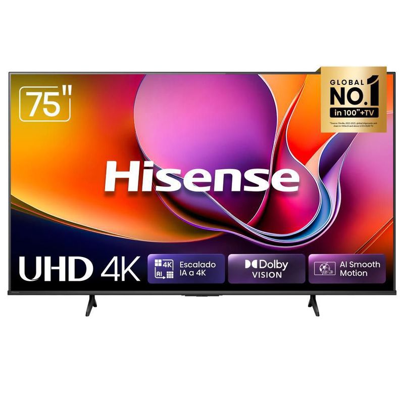 Pantalla UHD Hisense 75 Pulgadas 4K Smart 75A65NV