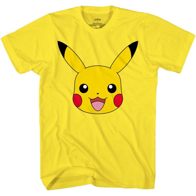 Camiseta Pokémon Pikachu XL amarilla con gran cara