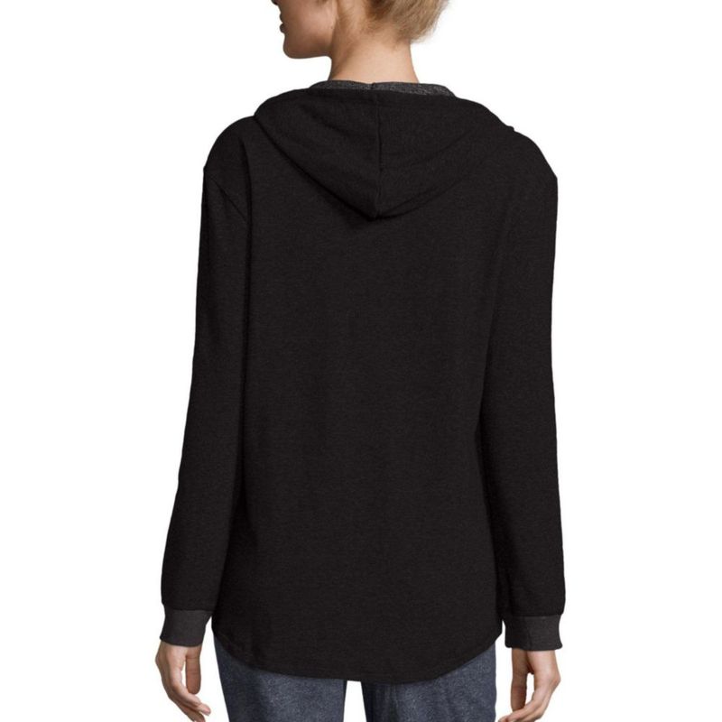 Sudadera con capucha con cremallera Hanes talla mediana color Ébano