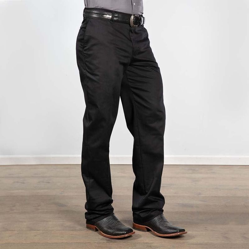 PANTALONES Wrangler 34W x 86 cm Negro Corte Plano Relajado
