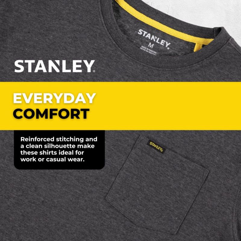 Camisetas STANLEY para Hombre Pack de 2 Algodón con Bolsillo de Trabajo