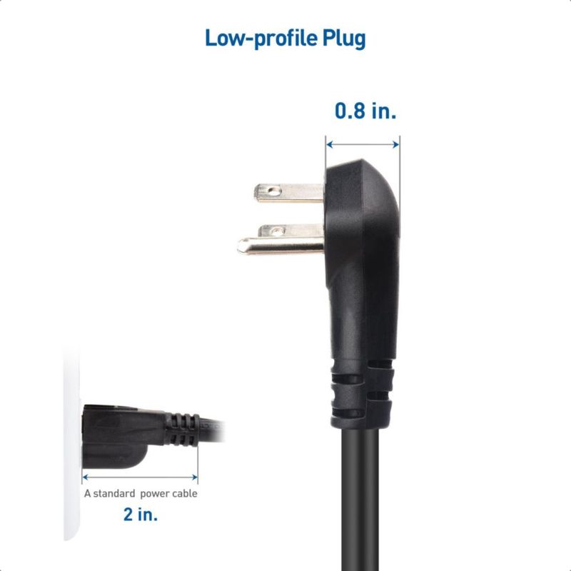 Cable de alimentación Cable Matters 30 cm paquete de 2 perfil bajo
