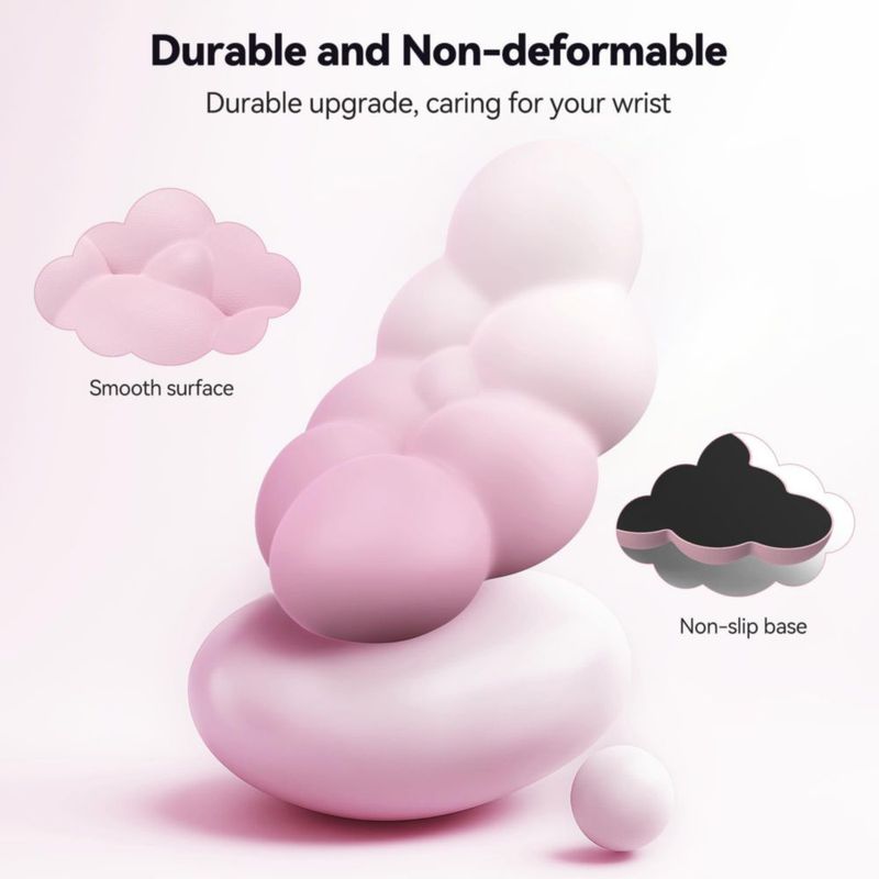 Conjunto de reposamuñecas TECKNET Cloud rosa con espuma de memoria