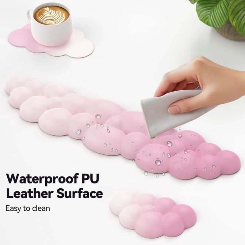 Conjunto de reposamuñecas TECKNET Cloud rosa con espuma de memoria
