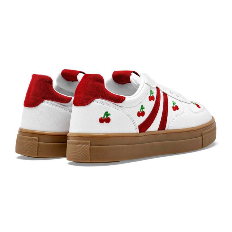 Moramora tenis urbanos para mujer blanco rojo cod 149046-E