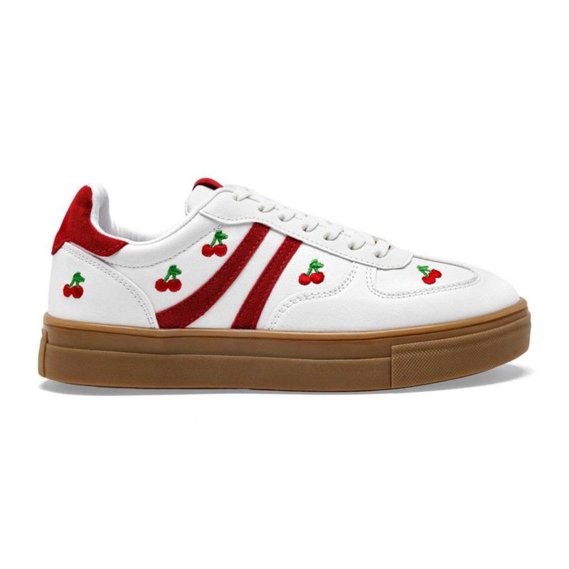 Moramora tenis urbanos para mujer blanco rojo cod 149046-E