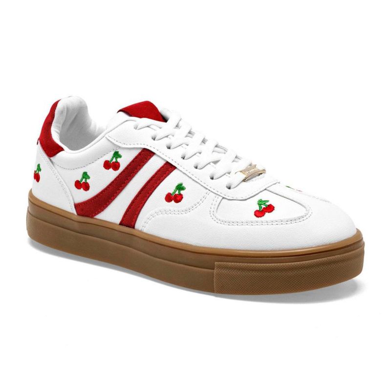 Moramora tenis urbanos para mujer blanco rojo cod 149046-E