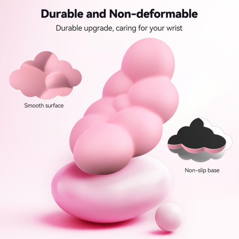 Reposamuñecas TECKNET de Cuero PU y Espuma Viscoelástica - Rosa Oscuro
