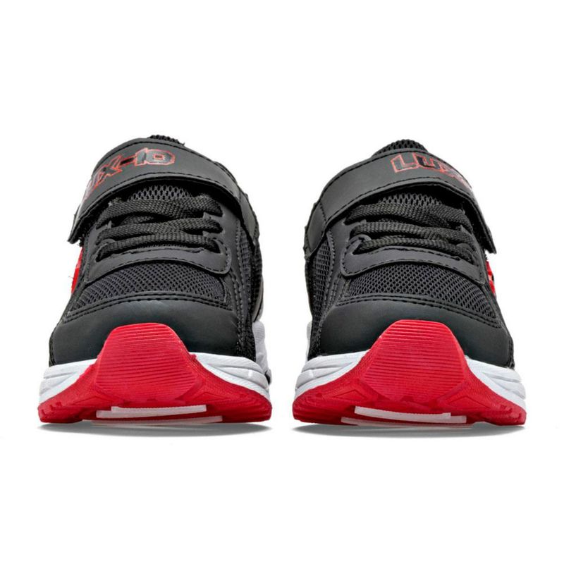 Lux-10 tenis deportivo para preescolar niño negro rojo cod 147203-C