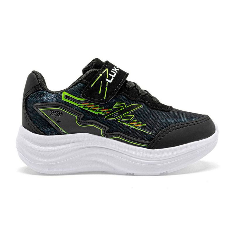 Lux-10 tenis urbano para preescolar niño negro cod 147872-C