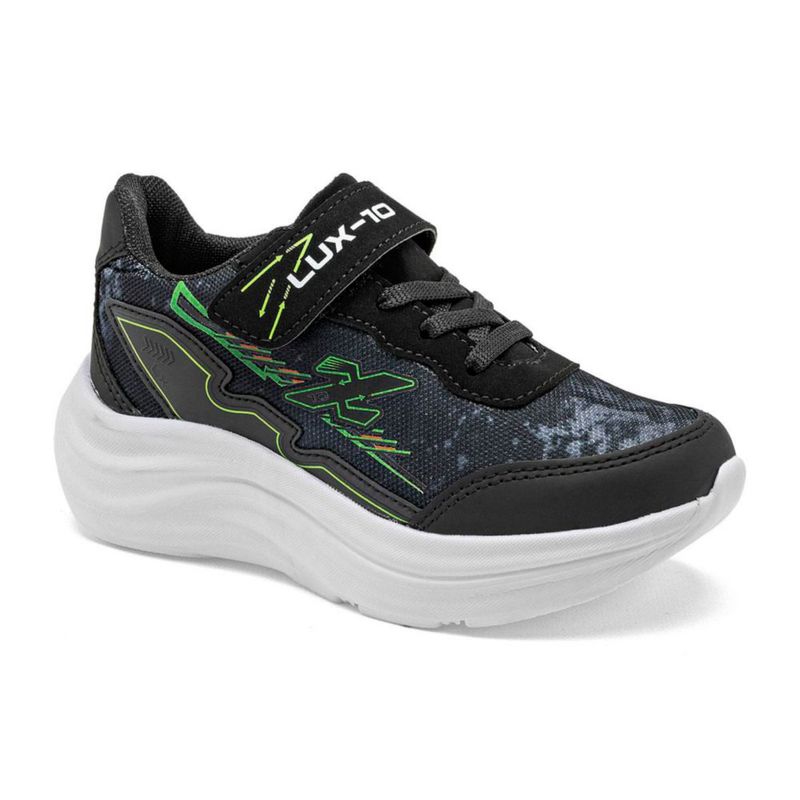 Lux-10 tenis urbano para preescolar niño negro cod 147872-C