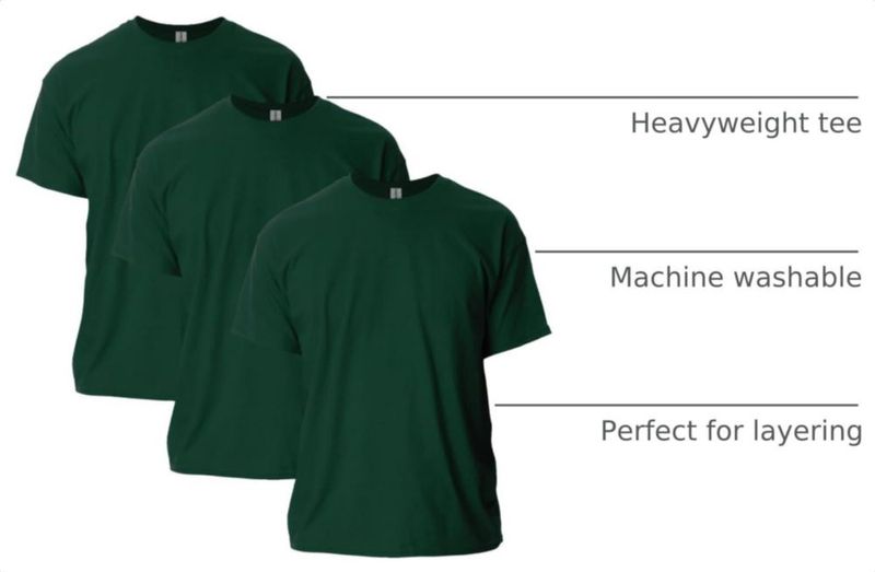 Camiseta Gildan G2000 Verde Bosque Pack de 3 Talla Mediana