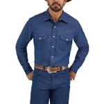 CAMISA Wrangler Corte Vaquero Índigo Talla Grande Alta