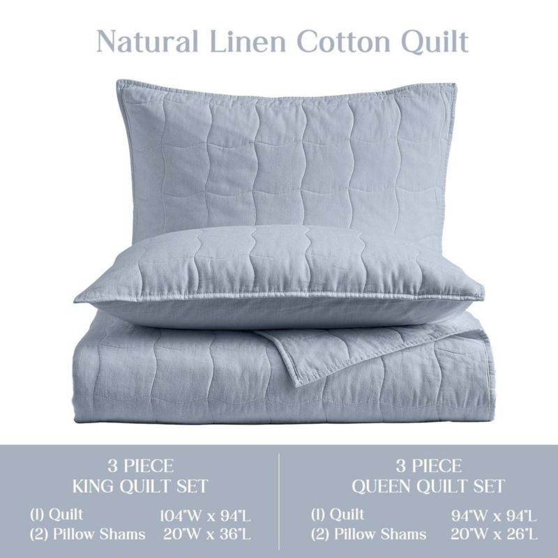 Juego de cama Wonderful Queen 240 × 240 cm Azul polvo 3 piezas