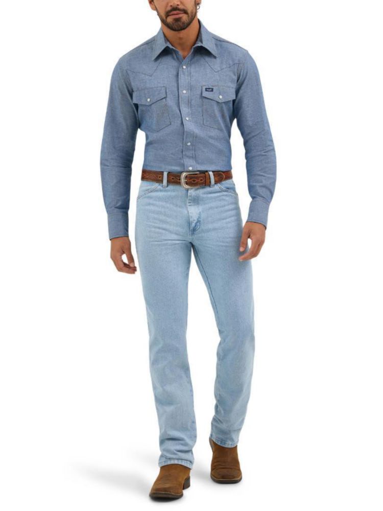 CAMISA Wrangler Corte Vaquero Grande Alta Chambray Azul