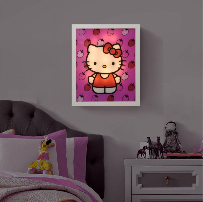 Panel de Arte de Pared Idea Nuova 29 × 24 cm Hello Kitty LED Iluminado