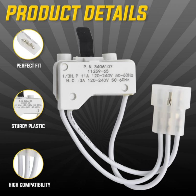 Interruptor de puerta para secadora Seentech 2 unidades 3406107