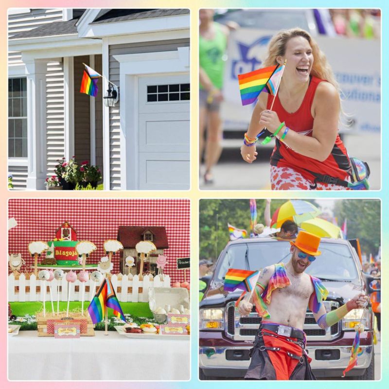 Banderas Yingnner Pack de 50 13x20 cm Arcoíris Pride LGBTQ