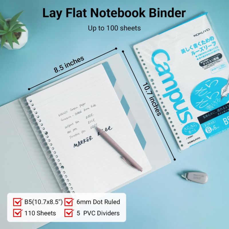 Cuaderno KOKUYO B5 de 5 materias 100 hojas blanco