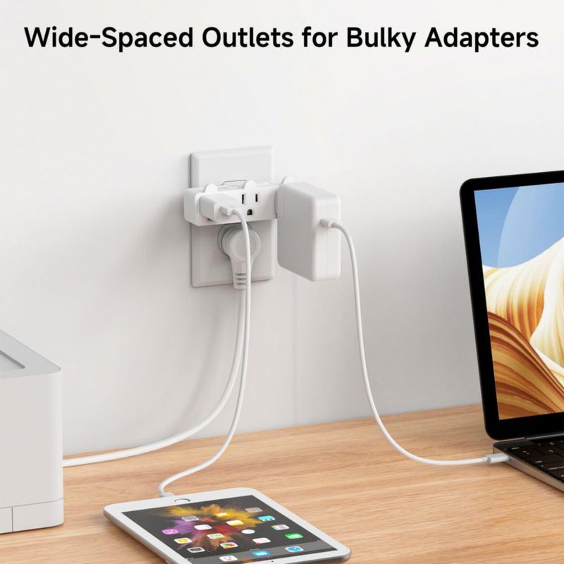 Adaptador de pared Cable Matters de 3 tomas espaciadas paquete de 2 certificado ETL