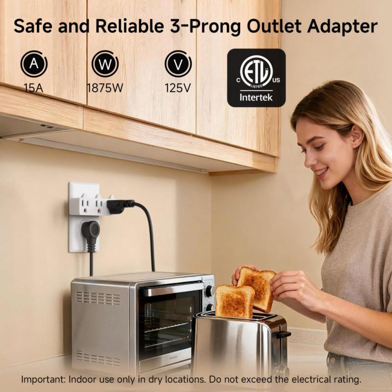 Adaptador de pared Cable Matters de 3 tomas espaciadas paquete de 2 certificado ETL