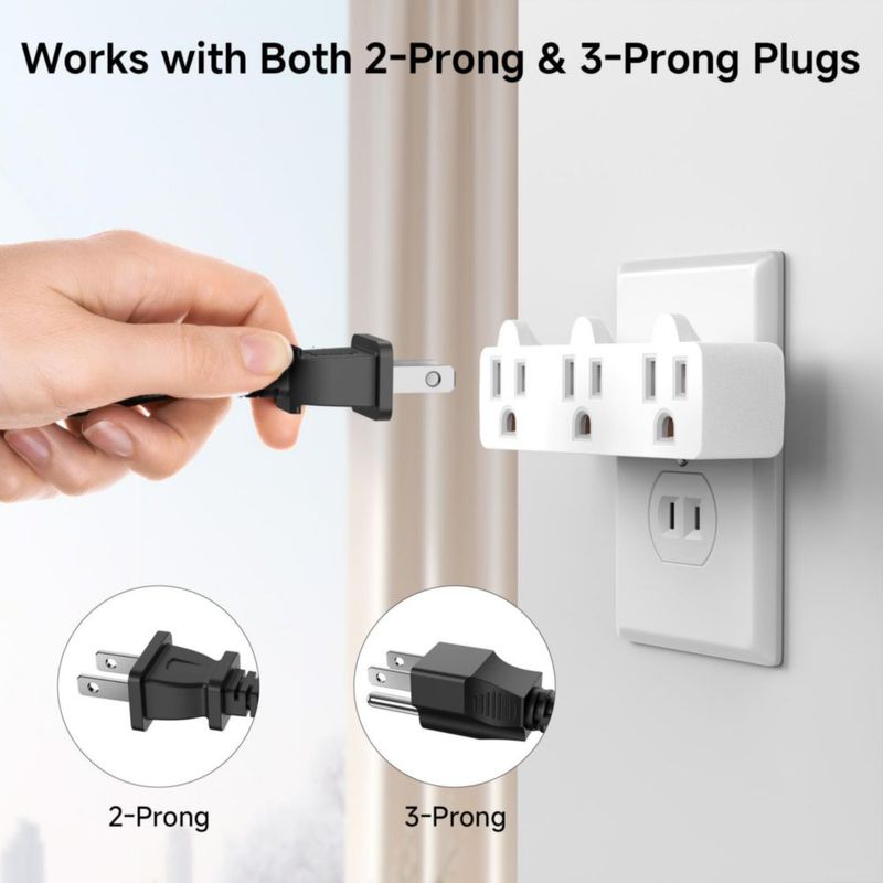 Adaptador de pared Cable Matters de 3 tomas espaciadas paquete de 2 certificado ETL