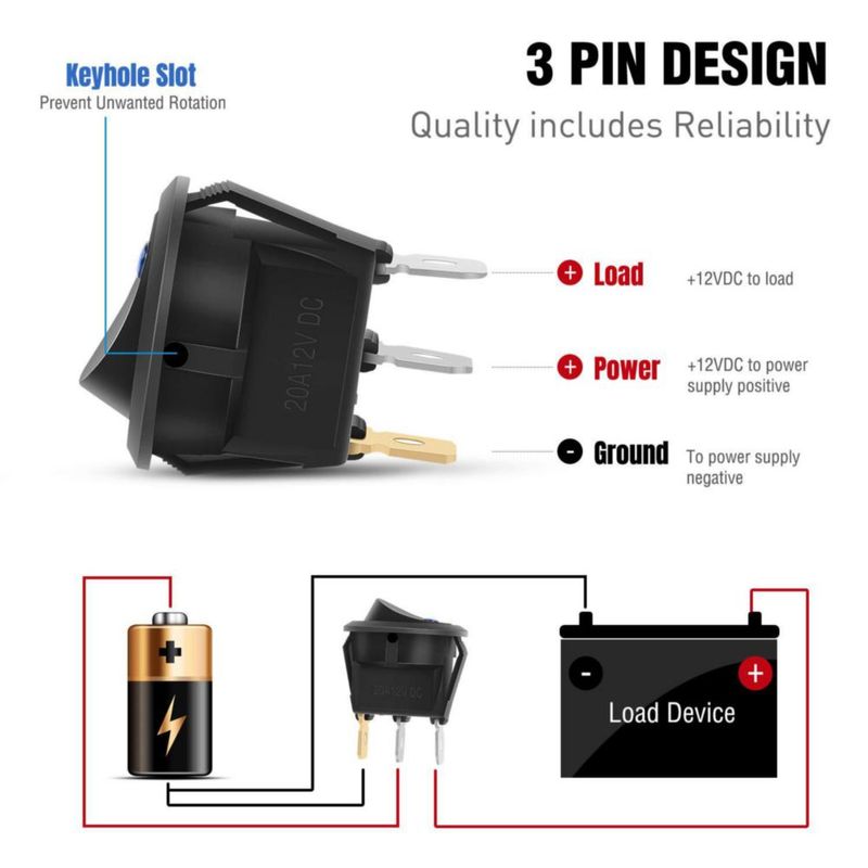 Interruptor eléctrico Nilight 12V 12 piezas LED azul